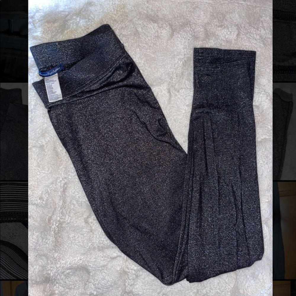 American Eagle Grey Sparkle Leggings Medium